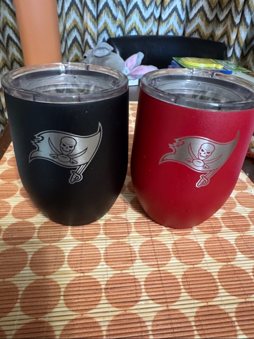 Insulated Stainless Steel Tumbler -Black and Red Tampa Bay Buccaneers logo